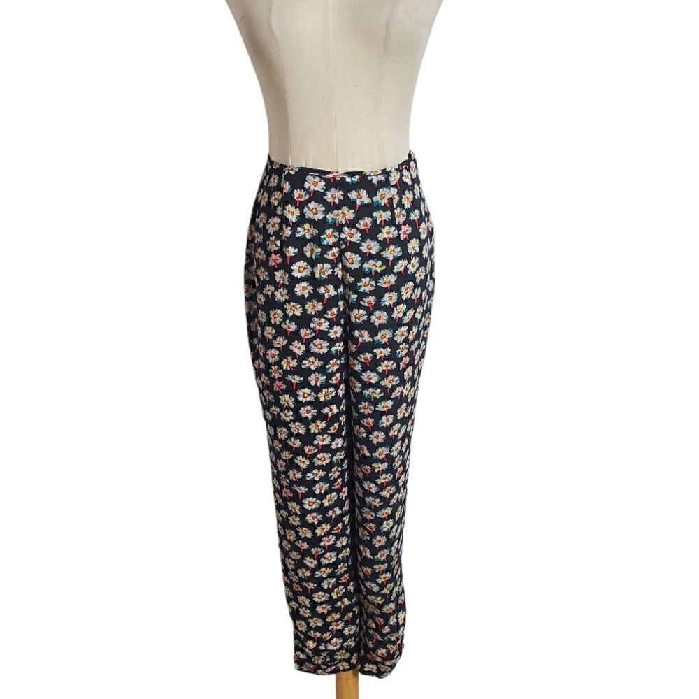 The East Order Floral Black Chiffon Pants